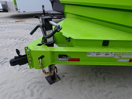 New 2026 Iron Bull DWB 83 x 16 Dump Trailer - Neon Safety Green with Aluminum Ramps and 14,999 lb. GVWR