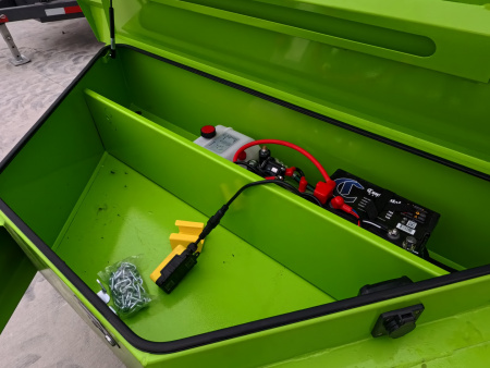 New 2026 Iron Bull DWB 83 x 16 Dump Trailer - Neon Safety Green with Aluminum Ramps and 14,999 lb. GVWR