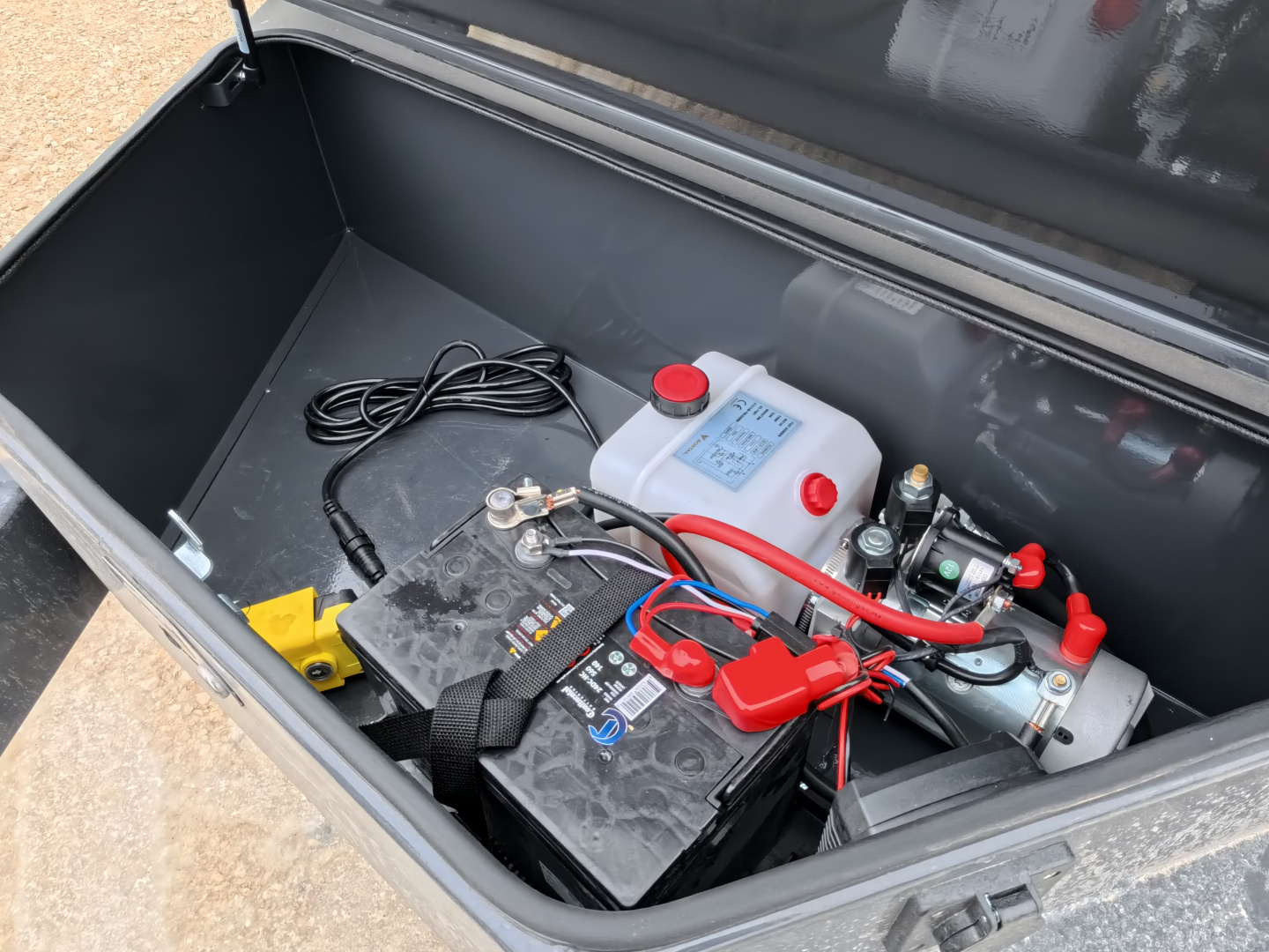 New 2026 Norstar 72x12 DCB Dump Trailer, 9,900lb GVWR, Scissor Lift, Slide-In Ramps, and Tarp Kit