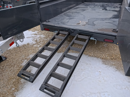 New 2026 Norstar 72x12 DCB Dump Trailer, 9,900lb GVWR, Scissor Lift, Slide-In Ramps, and Tarp Kit
