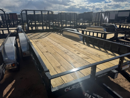 New 2026 PJ Trailer UK 7 X 14 TA Utility Trailer- 77  wide deck- W/ ATV Ramps