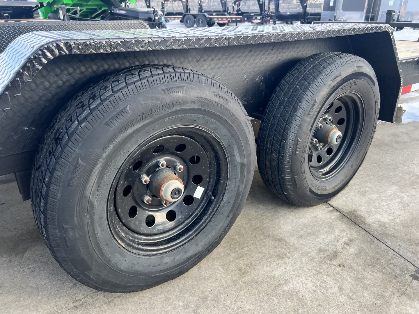Used 2021 Load Trail 18’ flatbed Trailer 2-5200 lb axles=10K, dovetail, removable fenders, Slide In Ramps