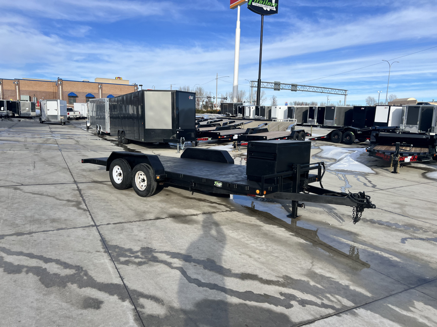 Used 2008 Load Trail 20’ TILT BED flatbed Trailer 2-3500 lb axles=7K, Slide In Ramps