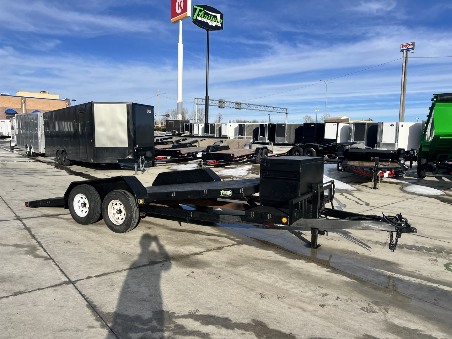 Used 2008 Load Trail 20’ TILT BED flatbed Trailer 2-3500 lb axles=7K, Slide In Ramps