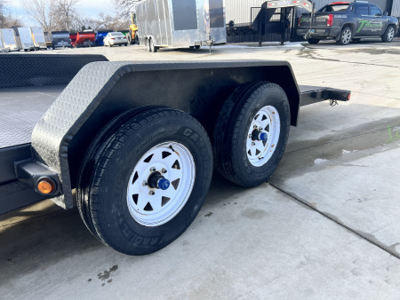 Used 2008 Load Trail 20’ TILT BED flatbed Trailer 2-3500 lb axles=7K, Slide In Ramps