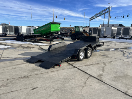 Used 2008 Load Trail 20’ TILT BED flatbed Trailer 2-3500 lb axles=7K, Slide In Ramps