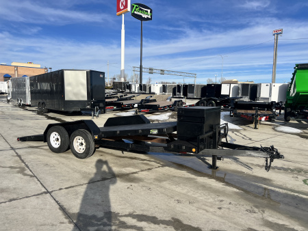 Used 2008 Load Trail 20’ TILT BED flatbed Trailer 2-3500 lb axles=7K, Slide In Ramps