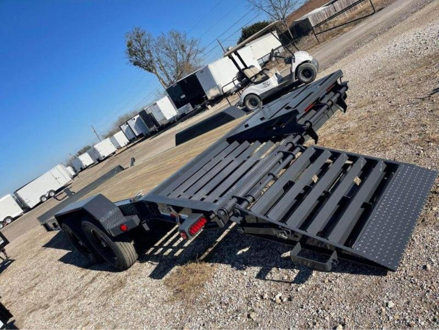 New IRON BULL NEW 20' EQUIPMENT TRAILER OPEN TRAILER UTILITY TRAILERS MEGA RAMP Equipment Trailer