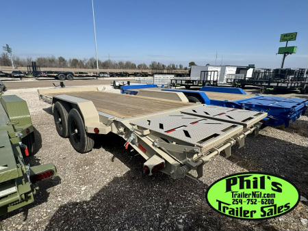 New IRON BULL NEW 20' EQUIPMENT TRAILER OPEN TRAILER UTILITY TRAILERS MEGA RAMP Equipment Trailer