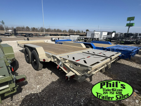 New IRON BULL NEW 20' EQUIPMENT TRAILER OPEN TRAILER UTILITY TRAILERS MEGA RAMP Equipment Trailer