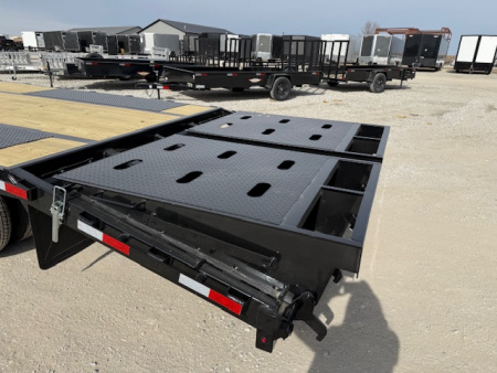 New 2026 H&H 102"x25'+5' 22.5k Heavy Duty Low Profile Dovetail Super Deluxe Ramps Gooseneck Deckover Trailer