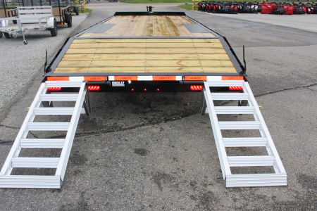 New 2026 Moritz 8' 6" x 18' + 4' Deckover Flatbed w/ Beavertail - Aluminum Ramps - 14,000# GVW