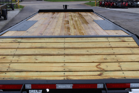 New 2026 Moritz 8' 6" x 18' + 4' Deckover Flatbed w/ Beavertail - Aluminum Ramps - 14,000# GVW