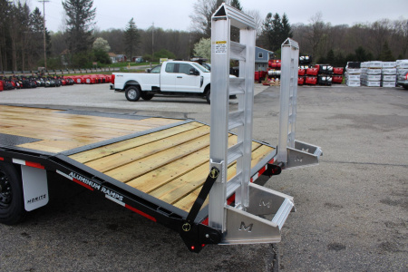 New 2026 Moritz 8' 6" x 18' + 4' Deckover Flatbed w/ Beavertail - Aluminum Ramps - 14,000# GVW
