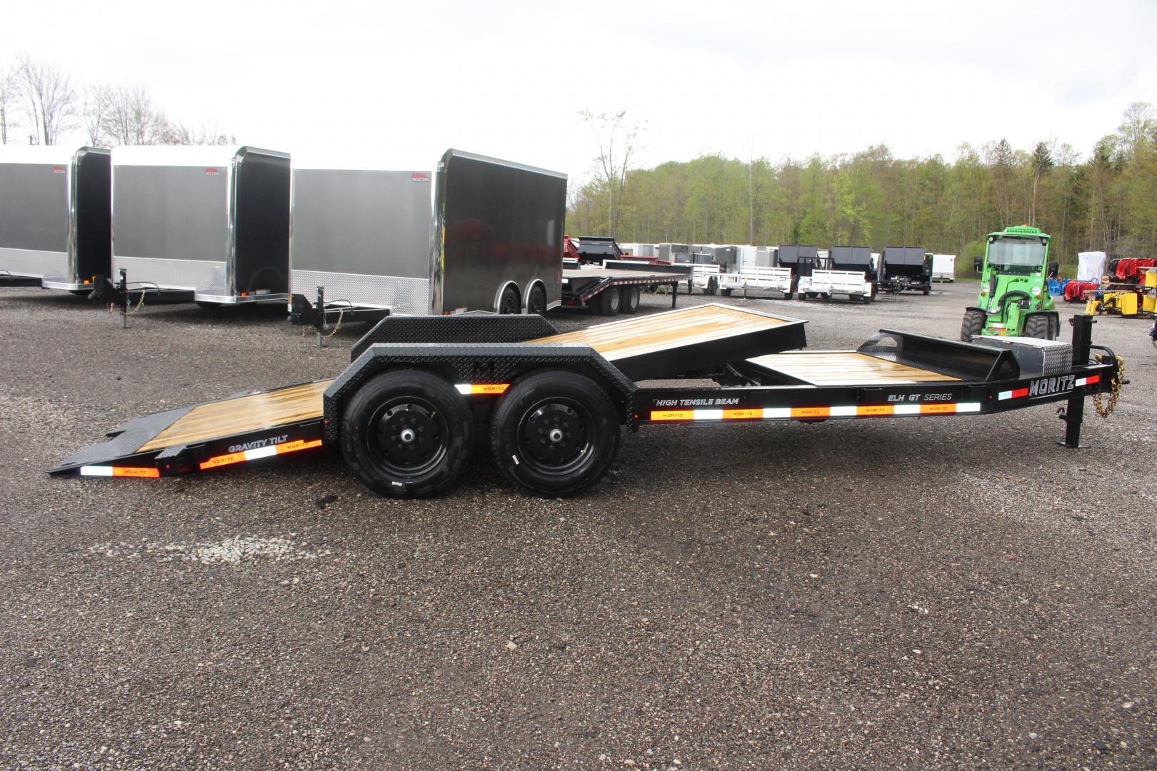 New 2026 Moritz 7' x 16' + 4' Low Pro - Gravity Tilt - Tilt Trailer - 16000# GVW