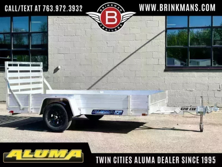 New Aluma 6310 ESA Open Utility Trailer w/ Full Rear Ramp -12  solid sides!