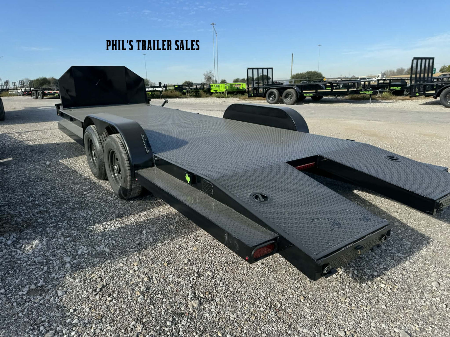 New Stanley Trailers 83X24 OPEN CAR HAULER Car Hauler EQUIPMENT TRAILER SPLIT TAIL UPGRADED 6K AXLES & ROCK SHIELD