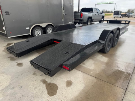 New Stanley Trailers 83X24 OPEN CAR HAULER Car Hauler EQUIPMENT TRAILER SPLIT TAIL UPGRADED 6K AXLES & ROCK SHIELD