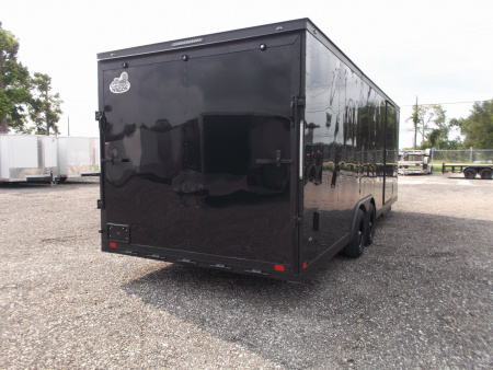 New 2026 Covered Wagon Trailers 8.5x24 Enclosed Cargo Trailer / Car Hauler / 7ft Int / 5200# Axles / Extra Wide Ramp / 48" Side Door / Black Out Package