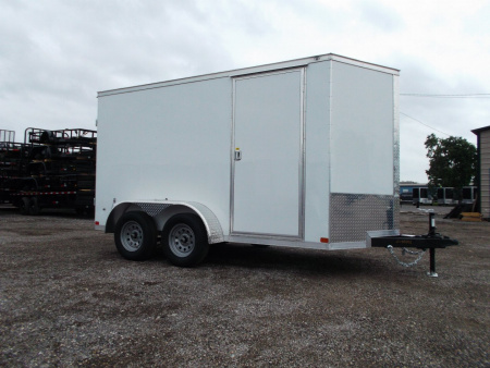 New 2026 Covered Wagon Trailers 6x12 Cargo Trailer / Enclosed Trailer / 6'6" Interior / Extra Wide Ramp / RV Door / .080 White Poly Core Semi-Screwless Exterior