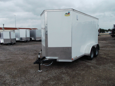 New 2026 Covered Wagon Trailers 6x12 Cargo Trailer / Enclosed Trailer / 6'6" Interior / Extra Wide Ramp / RV Door / .080 White Poly Core Semi-Screwless Exterior