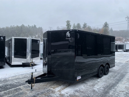 New 2026 SPARTAN 8.5X16 + 2ft V nose/ 7' Int Height/ 16  OC Construction / BLACKOUT/ Ext Tongue/ Polycore - 7000GVW