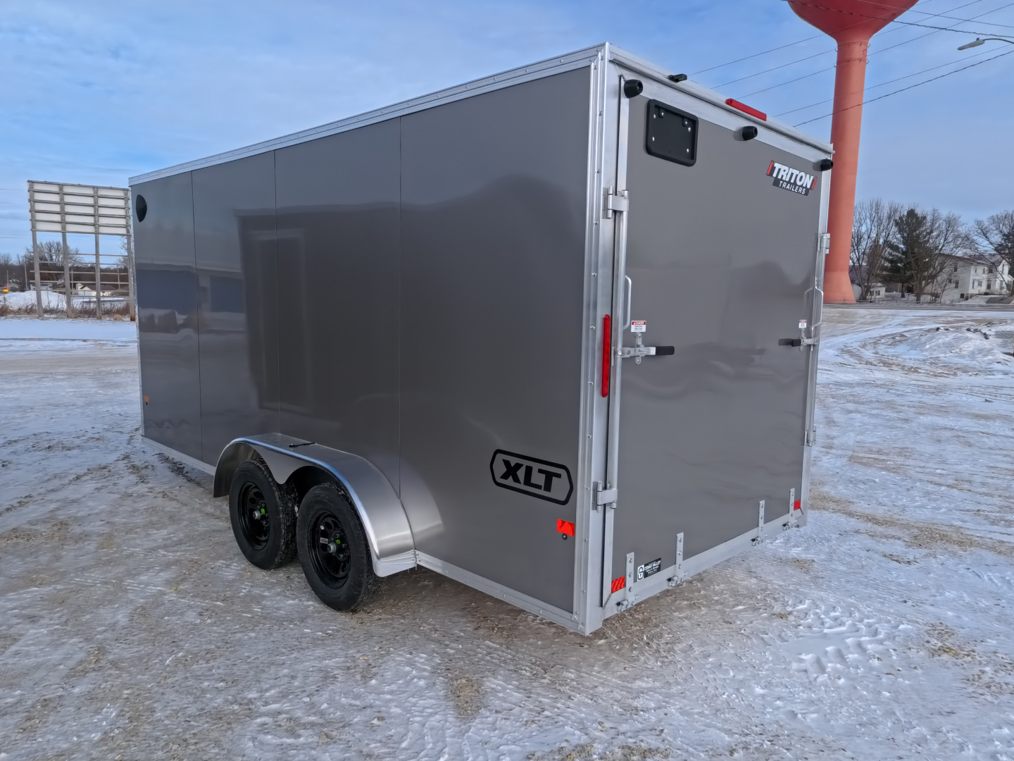 New 2026 Triton 7 x 16 XLT Cargo / Enclosed Trailer With Tandem Spring Axles and Steel Wheels