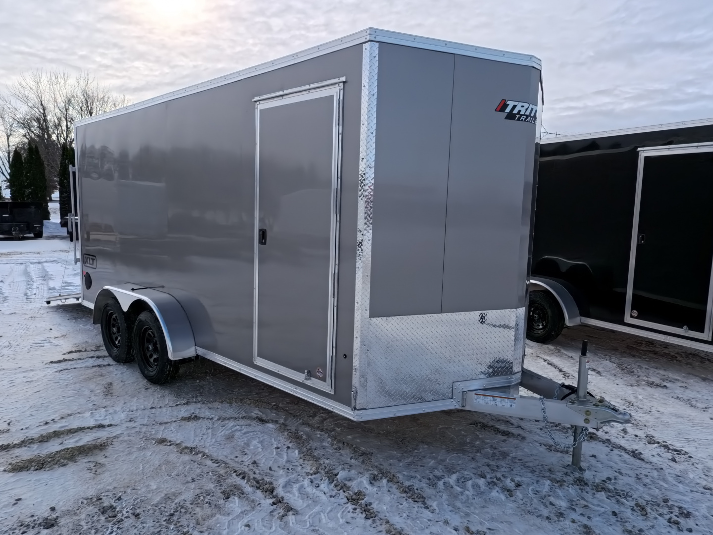 New 2026 Triton 7 x 16 XLT Cargo / Enclosed Trailer With Tandem Spring Axles and Steel Wheels