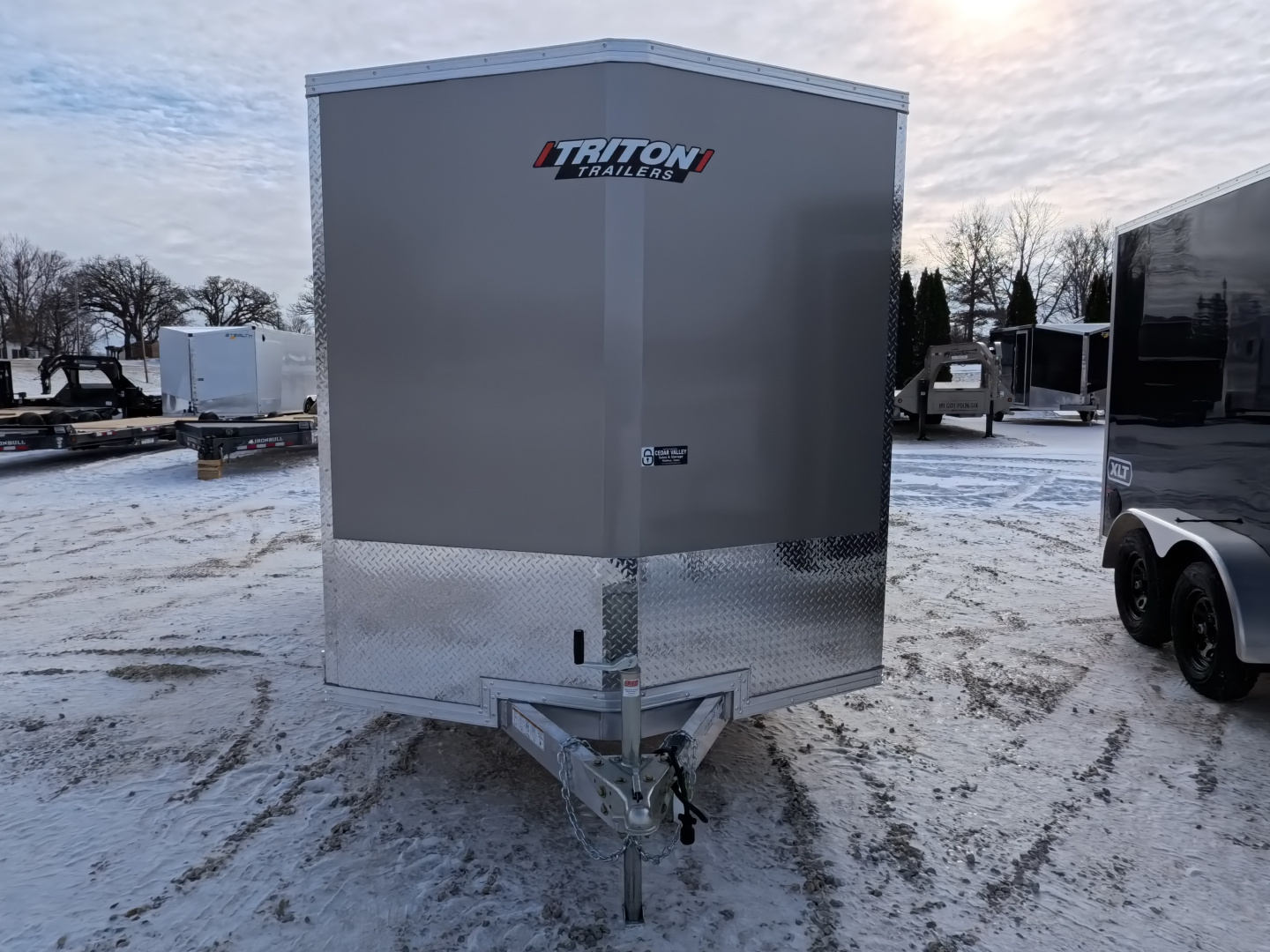 New 2026 Triton 7 x 16 XLT Cargo / Enclosed Trailer With Tandem Spring Axles and Steel Wheels