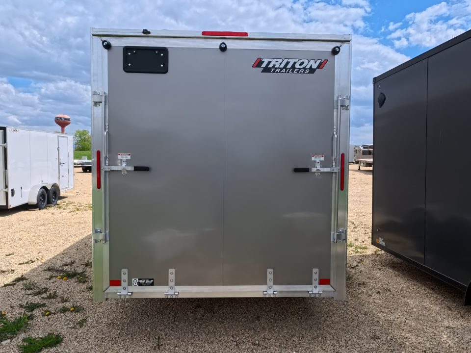 New 2026 Triton 7 x 16 XLT Cargo / Enclosed Trailer With Tandem Spring Axles and Steel Rims