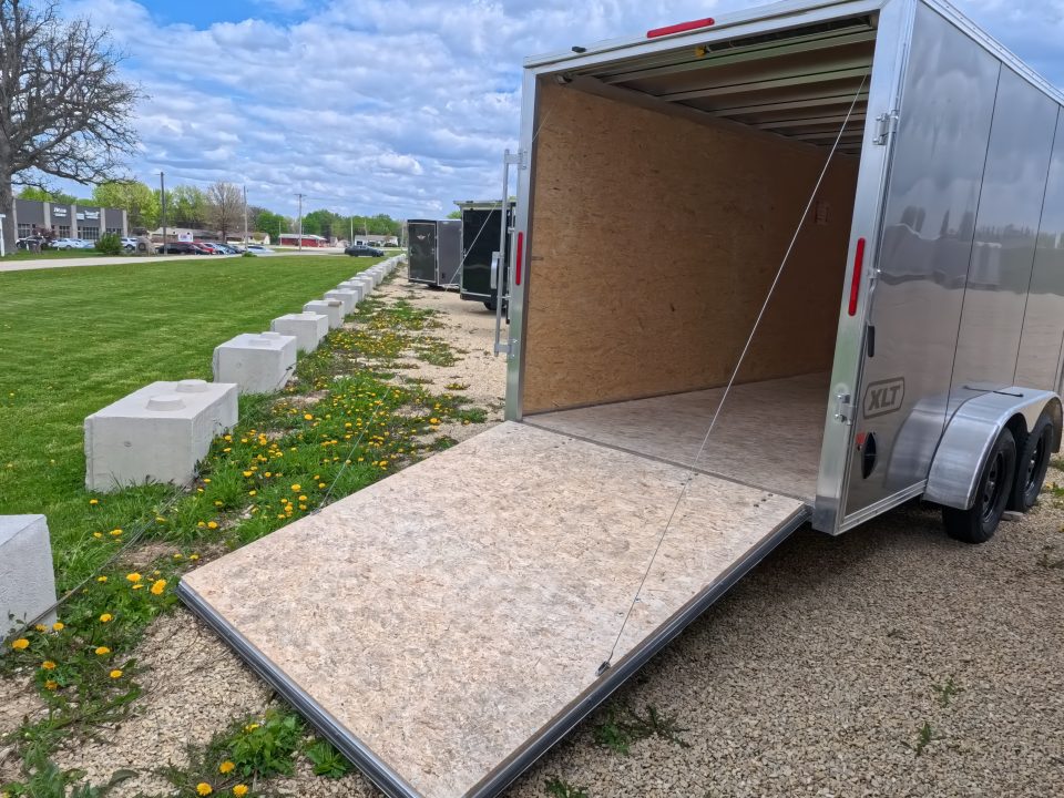 New 2026 Triton 7 x 16 XLT Cargo / Enclosed Trailer With Tandem Spring Axles and Steel Rims