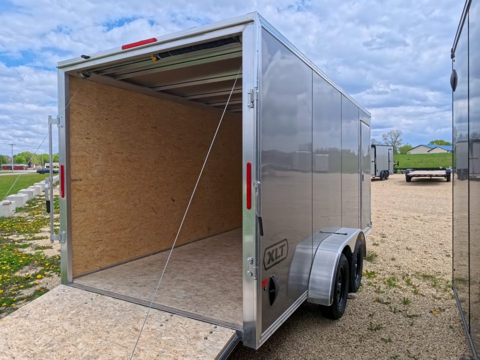 New 2026 Triton 7 x 16 XLT Cargo / Enclosed Trailer With Tandem Spring Axles and Steel Rims