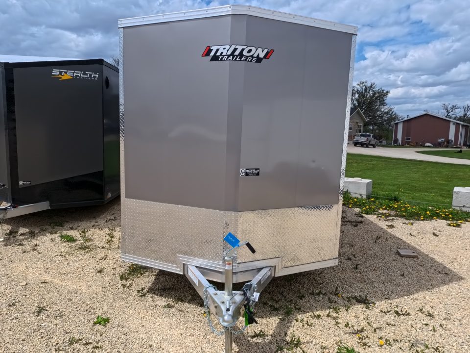 New 2026 Triton 7 x 16 XLT Cargo / Enclosed Trailer With Tandem Spring Axles and Steel Rims