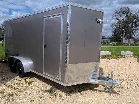 New 2026 Triton 7 x 16 XLT Cargo / Enclosed Trailer With Tandem Spring Axles and Steel Rims