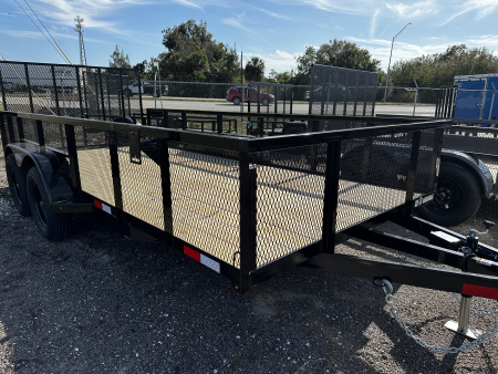 New 2026 7X16 TA2 2FT MESH SIDES Utility Trailer w/tube top