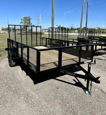 New 2026 Triple Crown Trailers 6.4X12 SA WITH 2 FT MESH SIDES Utility Trailer