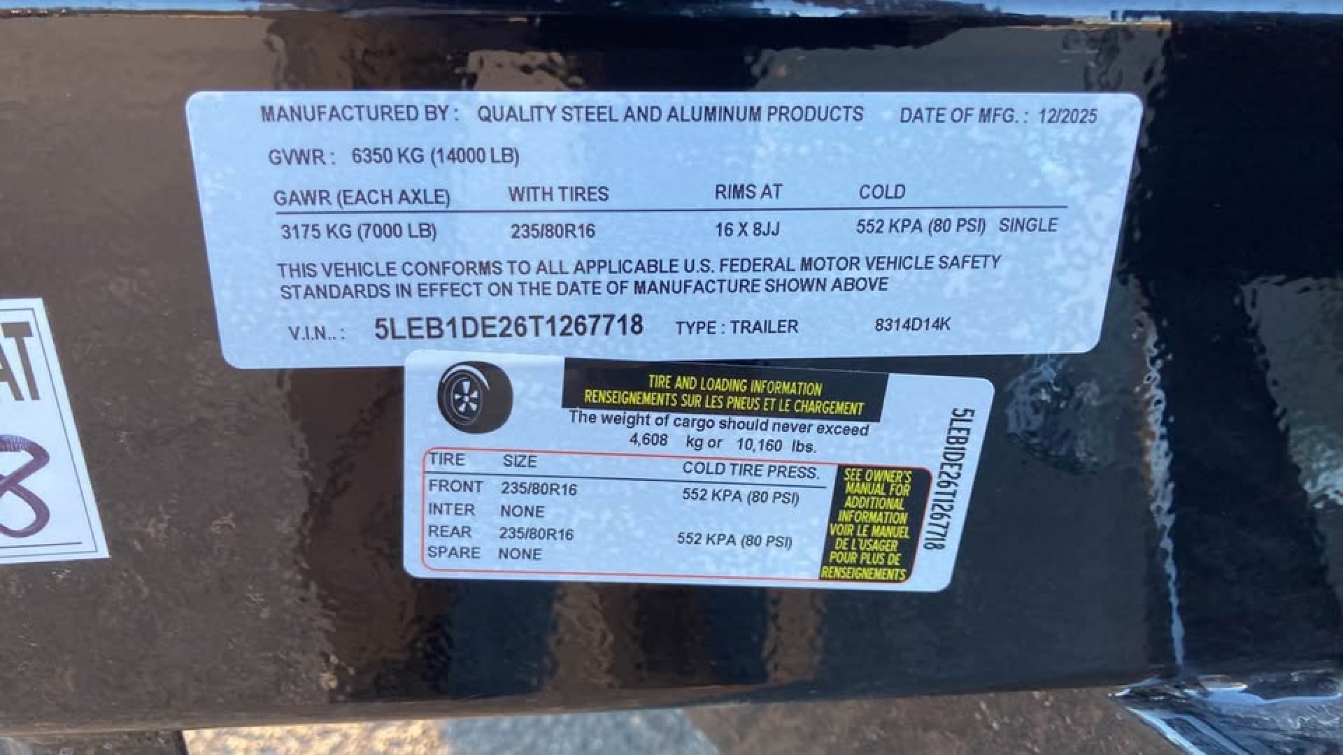 New 2026 Quality Steel and Aluminum 7x14 4' side Dump Trailer