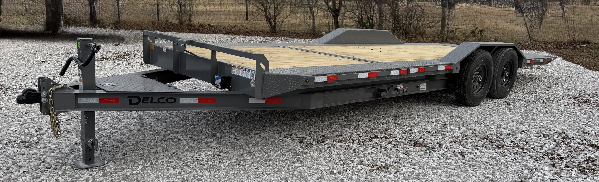 New DELCO 102"X 22' TILT TRAILER DRIVER OVER FENDERS W/ 14PLY Tilt Trailer