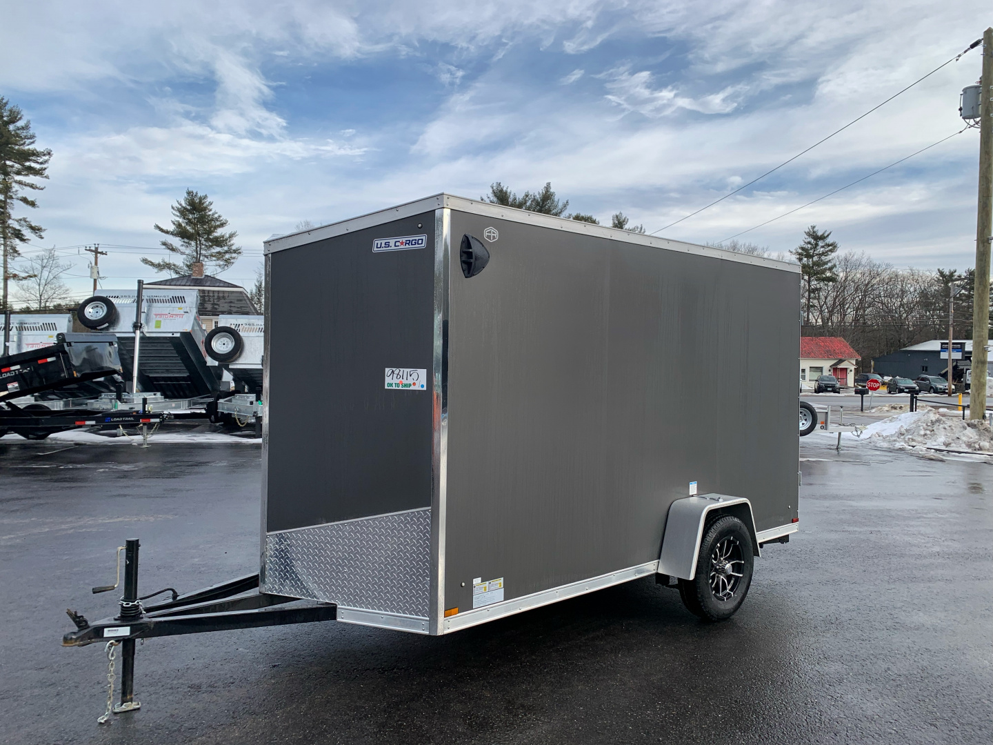 New 2026 US Cargo 6X12 + 2ft V nose/ Ramp Door / 6'6" interior/Polycore/ Ext. Tongue - 2990gvw