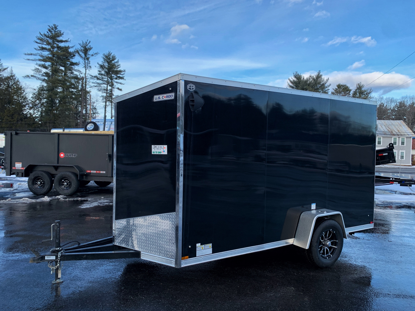 New 2026 US Cargo 6X12 + 2ft V nose/ Ramp Door / 6'6" interior/Polycore/ Ext. Tongue - 2990gvw