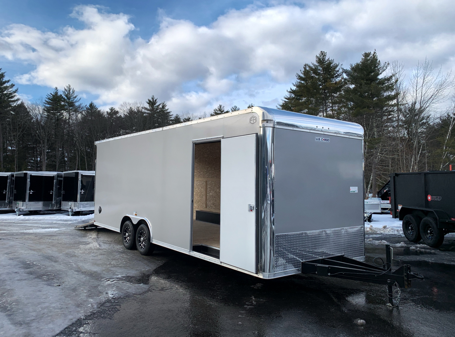 New 2026 US Cargo 8.5x24 Flat Front w/ Cast Corners / 7'6 interior height/ Polycore/ Ext tongue - 9990GVW