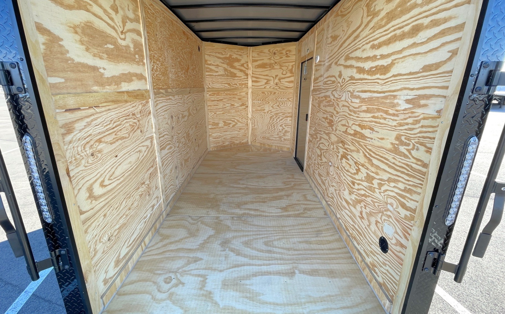 New 6x12 Enclosed BLACKOUT Cargo Trailer: 7' Height,.080 , 7k GVWR, Ramp Door