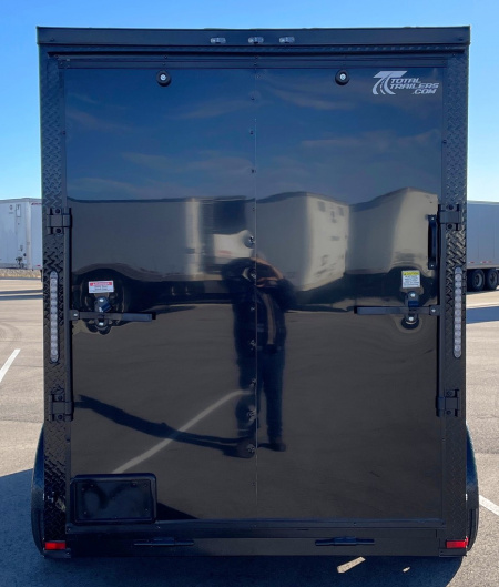New 6x12 Enclosed BLACKOUT Cargo Trailer: 7' Height,.080 , 7k GVWR, Ramp Door