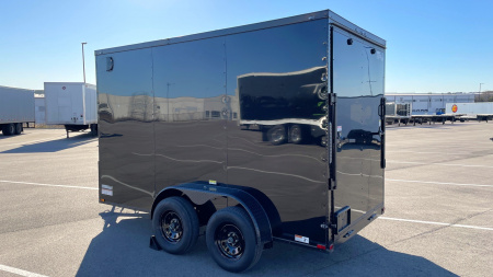 New 6x12 Enclosed BLACKOUT Cargo Trailer: 7' Height,.080 , 7k GVWR, Ramp Door