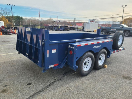New 6'2" x 14' Air Tow 24" Sides 3D-14 Drop-Deck/Dump Trailer 16k***BLACK