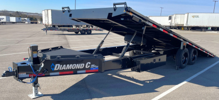 New Diamond C 24' DET-208 Power Tilt Deck Over Equipment Trailer 18,000LB, 8K Axles, 17.5" Tires