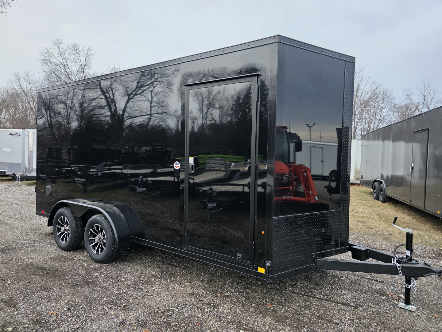 New 2026 Look Trailers 7x16 7' INSIDE 080 SCREWLESS BLACKOUT DRINGS ALUM WHEELS SXS UTV GOLFCART Cargo / Enclosed Trailer