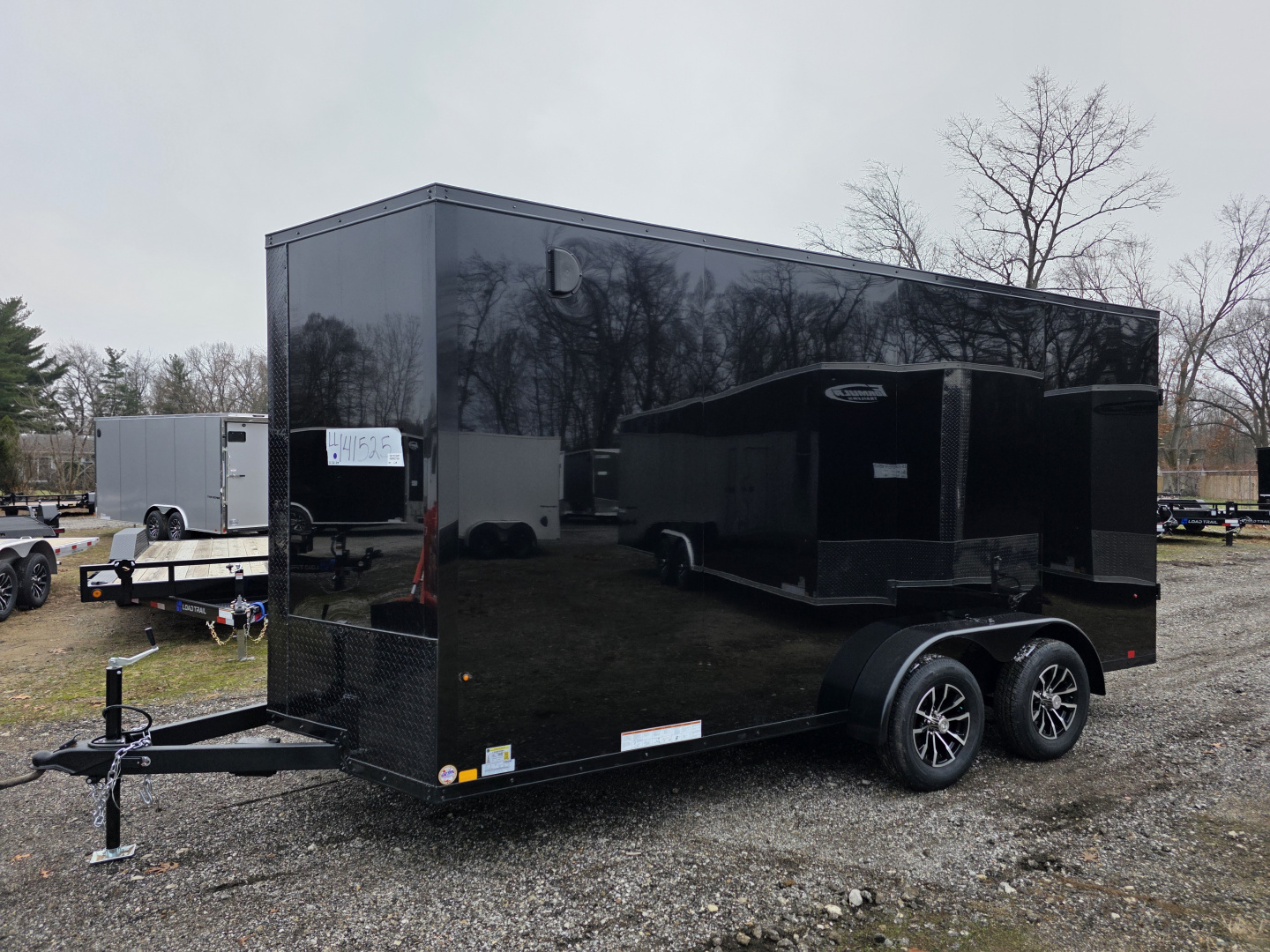 New 2026 Look Trailers 7x16 7' INSIDE 080 SCREWLESS BLACKOUT DRINGS ALUM WHEELS SXS UTV GOLFCART Cargo / Enclosed Trailer