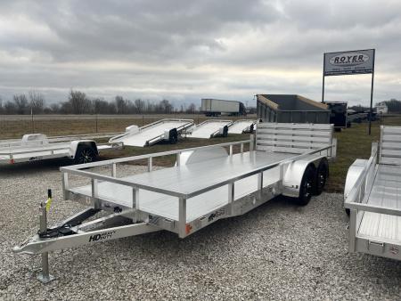 New 2026 Black Rhino 7K 7'x18' Tandem Axle w/ Bifold Gate Aluminum Utility Trailer