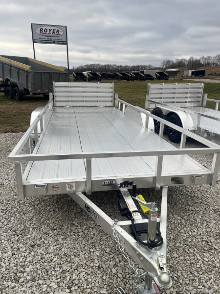 New 2026 Black Rhino 7K 7'x18' Tandem Axle w/ Bifold Gate Aluminum Utility Trailer